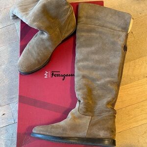 Salvatore Ferragamo Brown Suede Winter Boots